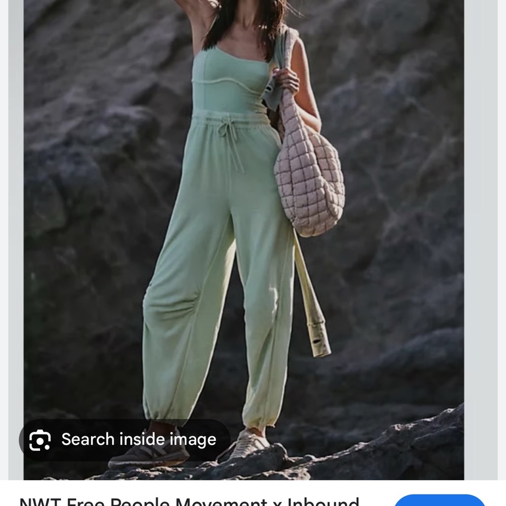Free People Mint Green Strapless Jumpsuit